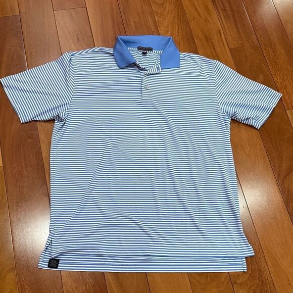 Peter Millar Polo Men Summer Comfort Short Sleeve Stripe Shirt Size XL - Picture 1 of 8